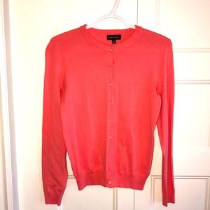 Lord and Taylor coral bright salmon cardigan